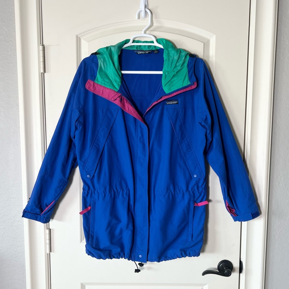 Vintage 90s Patagonia Alpine Shell Jacket Colorblock Blue Pink Teal 14